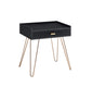 23.5" Black Allen Mid-Century Accent Table w/ Copper Hairpin Legs