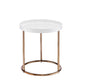 21.75" White Edie Mid-Century Lipped Edge Side Table w/ Copper Legs