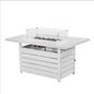 54.3 Inches Outdoor Patio White Aluminum Fire Pit Table, 50000 BTU CSA Certified Propane Gas Fire Pit, Rectangular Fire Table w/Stainless Burner, Lava Rock, Waterproof Cover