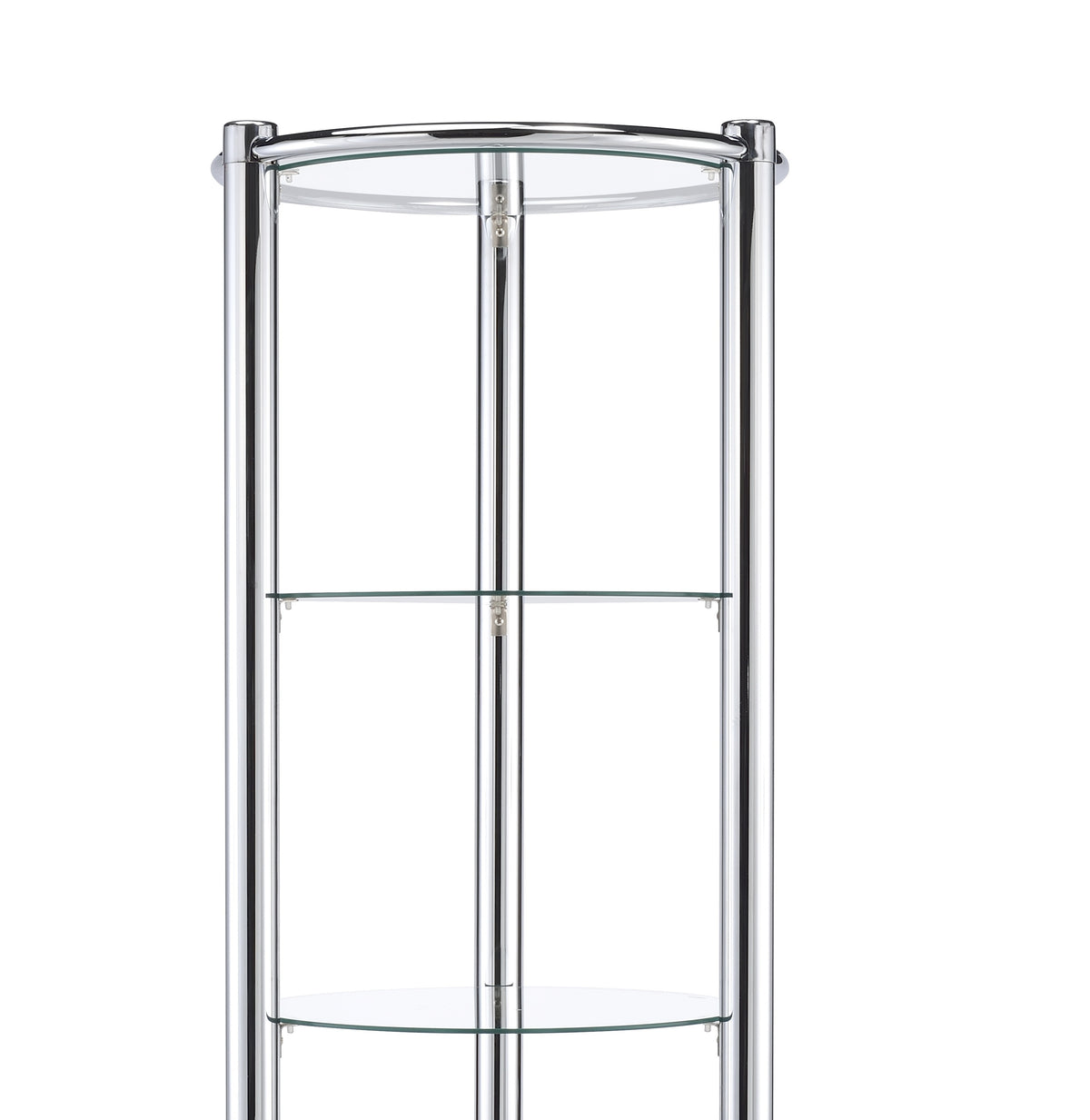 Silver Corner Display Shelf - 5 Shelves