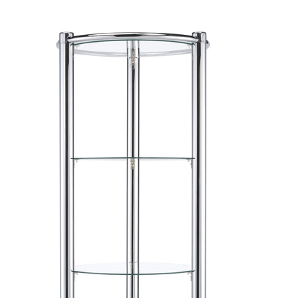 Silver Corner Display Shelf - 5 Shelves
