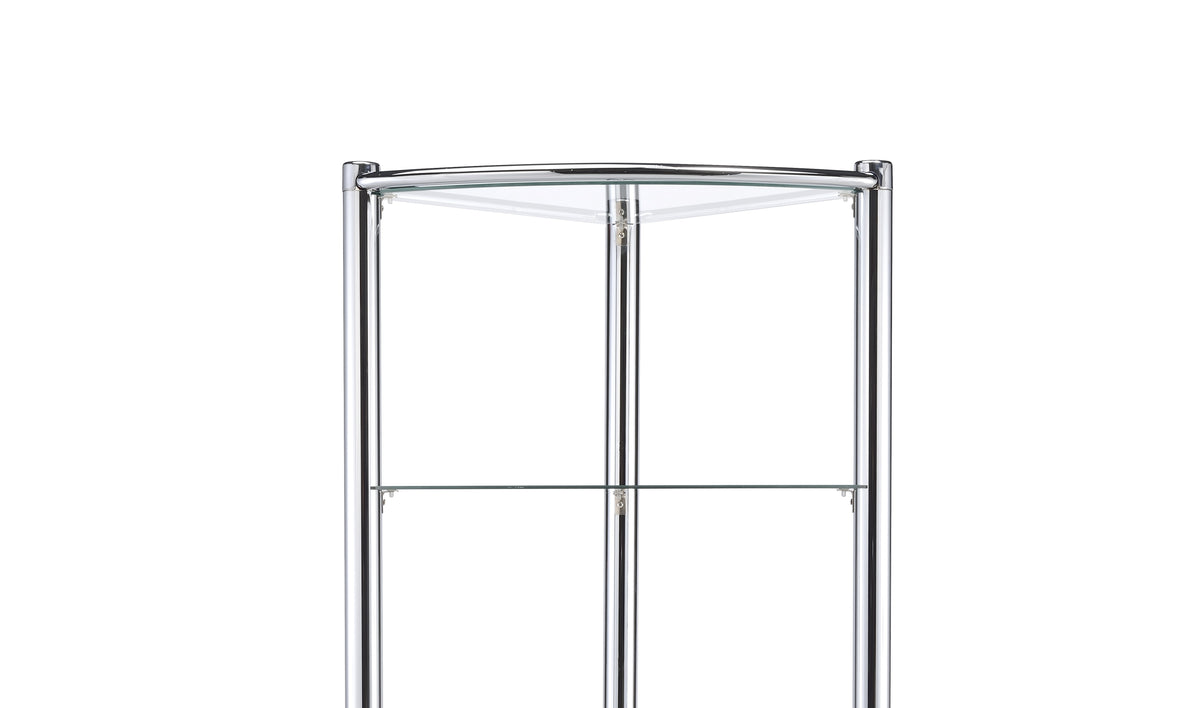 Silver Corner Display Shelf - 5 Shelves