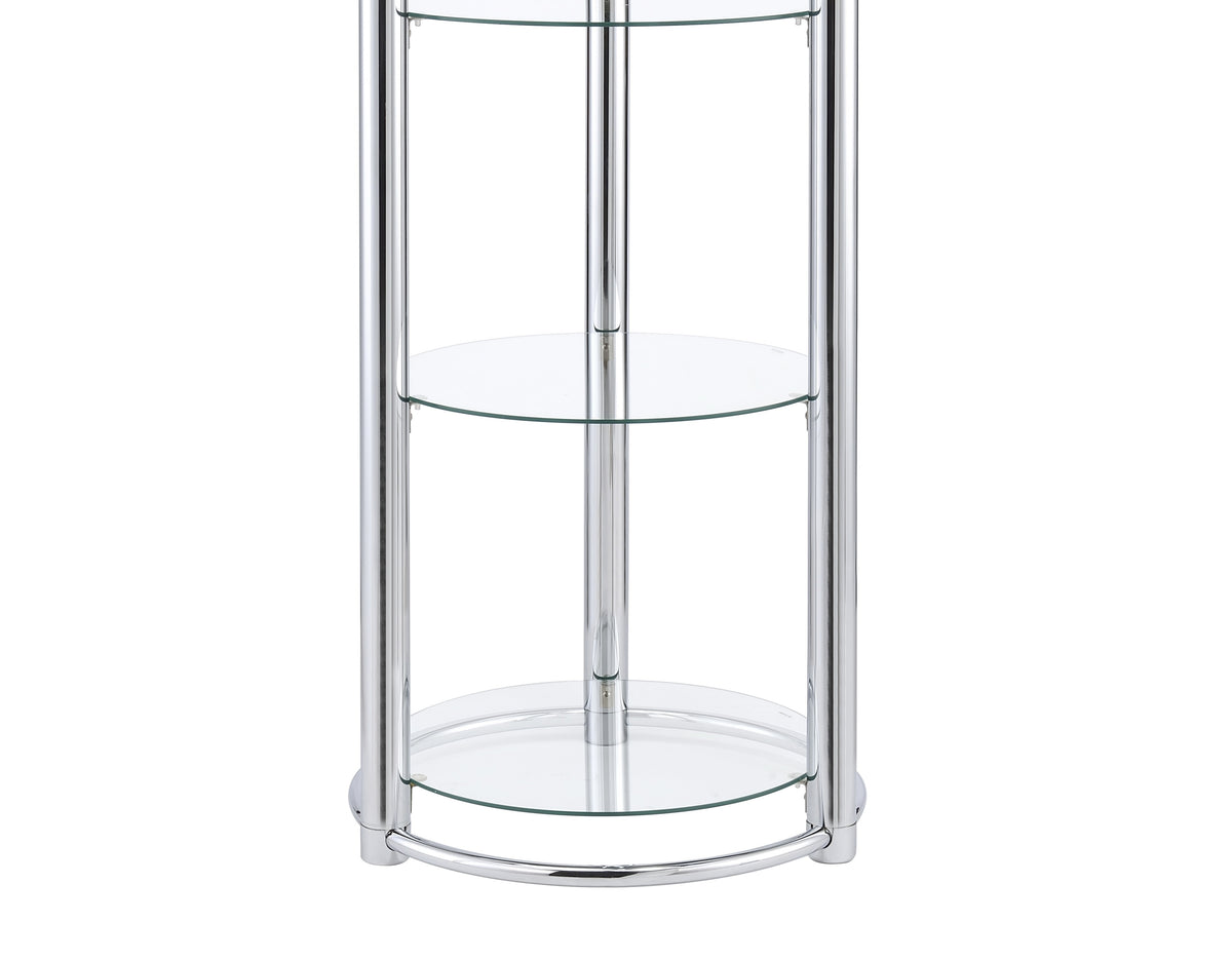Silver Corner Display Shelf - 5 Shelves