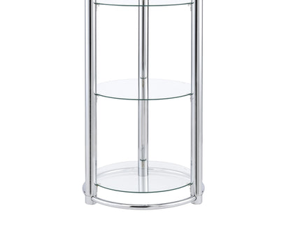 Silver Corner Display Shelf - 5 Shelves