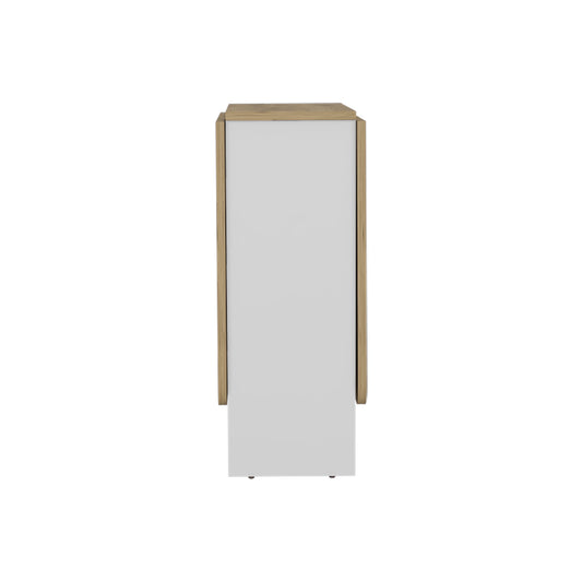 Folding Dining Table Evart, Living Room, White / Macadamia