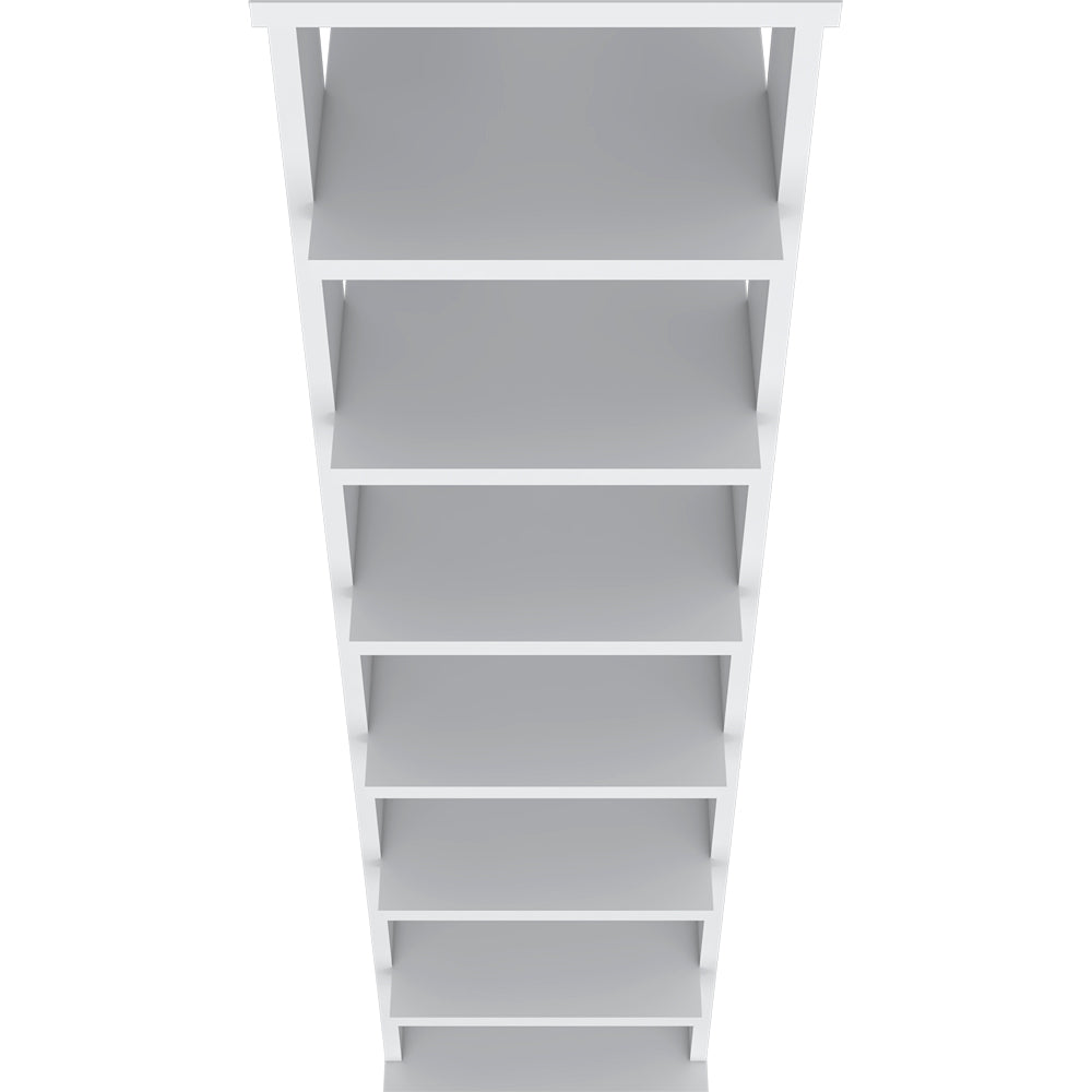 White Shoe Storage Bench - 48" Vertical Shelf Unit for Living Room