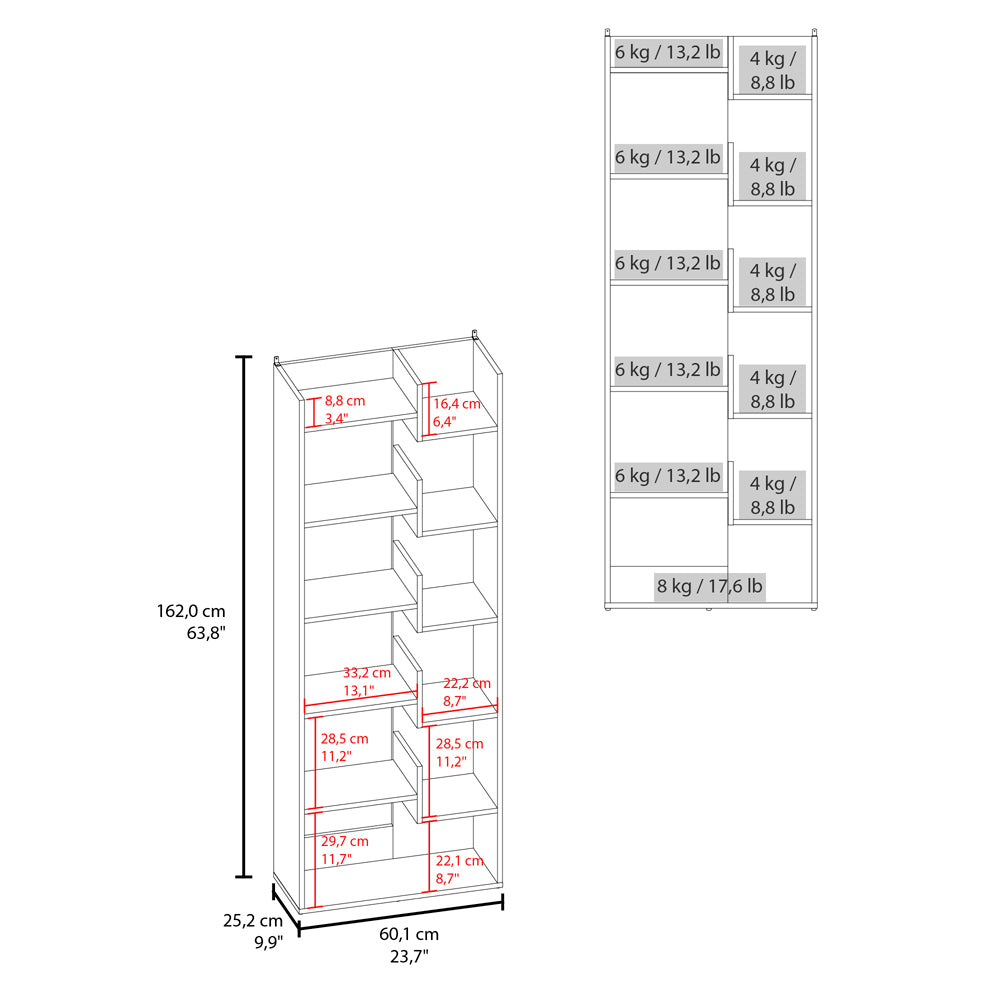 Multi-purpose Geometric Display Shelf for Room Divider Storage for Living Room