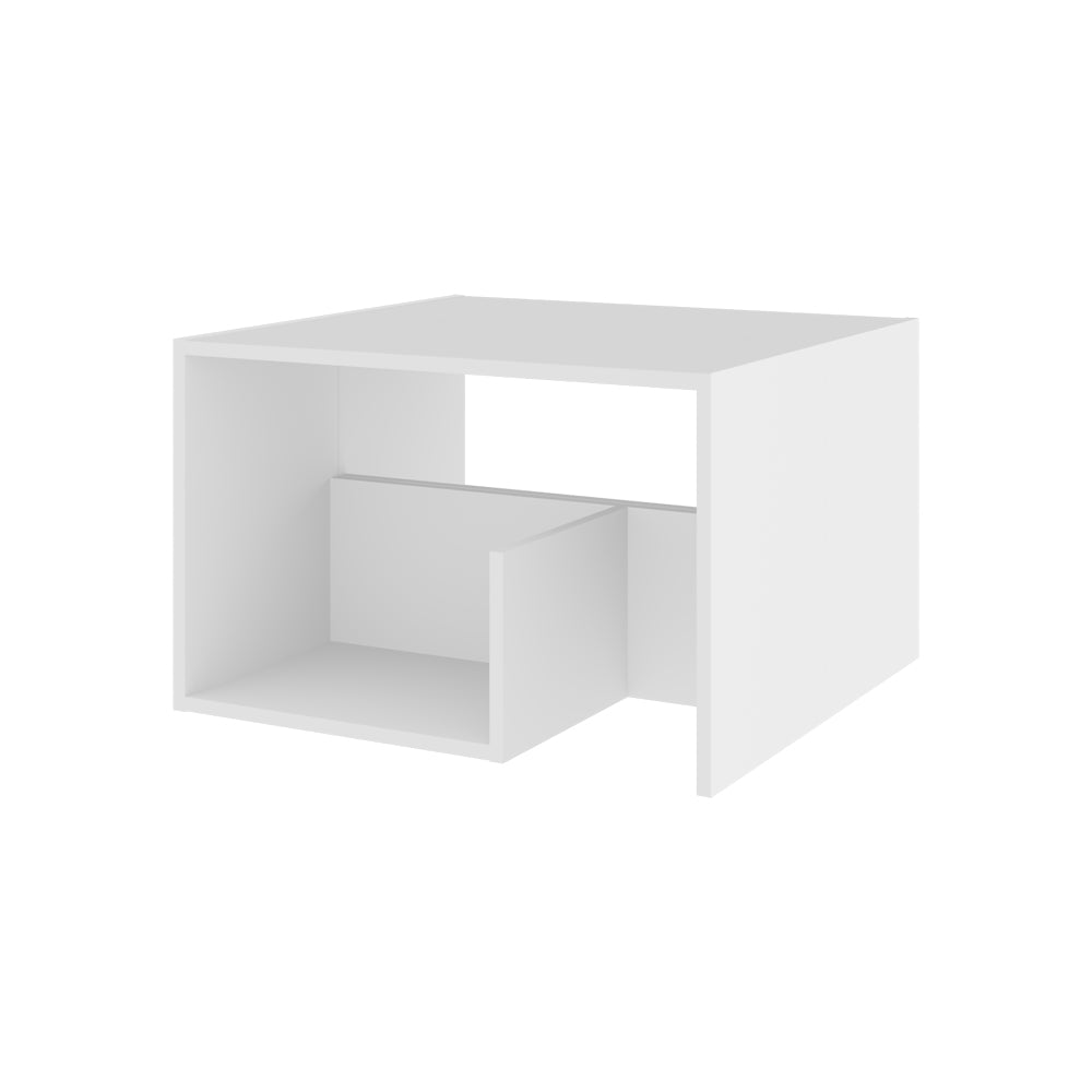 Small White Engineered Wood Side Table for Living Room