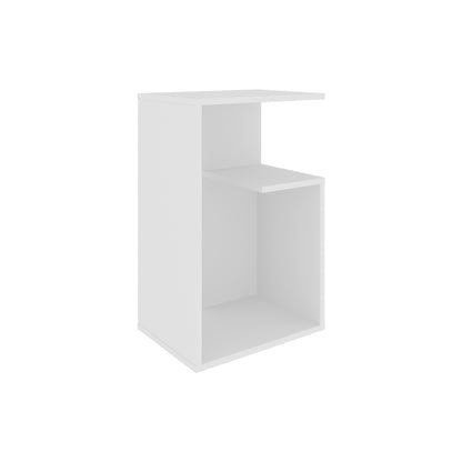 Small White Engineered Wood Side Table for Living Room