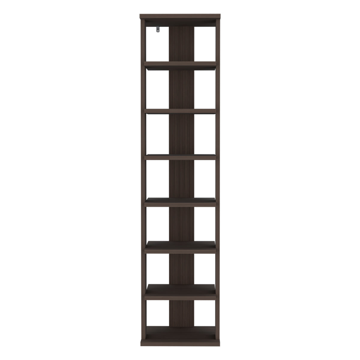 Black Brown Engineered Wood Shoe Organizer with 7 Shelves for Living Room