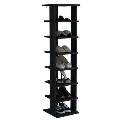 Hatch Shoe Rack – 7-Tier Slim Organizer, Black for Living Room