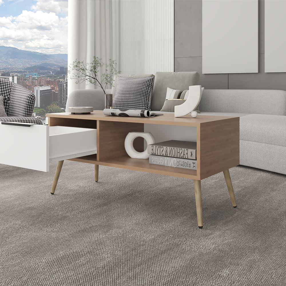 Multi Engineered Wood Coffee Table for Living Room Centerpiece