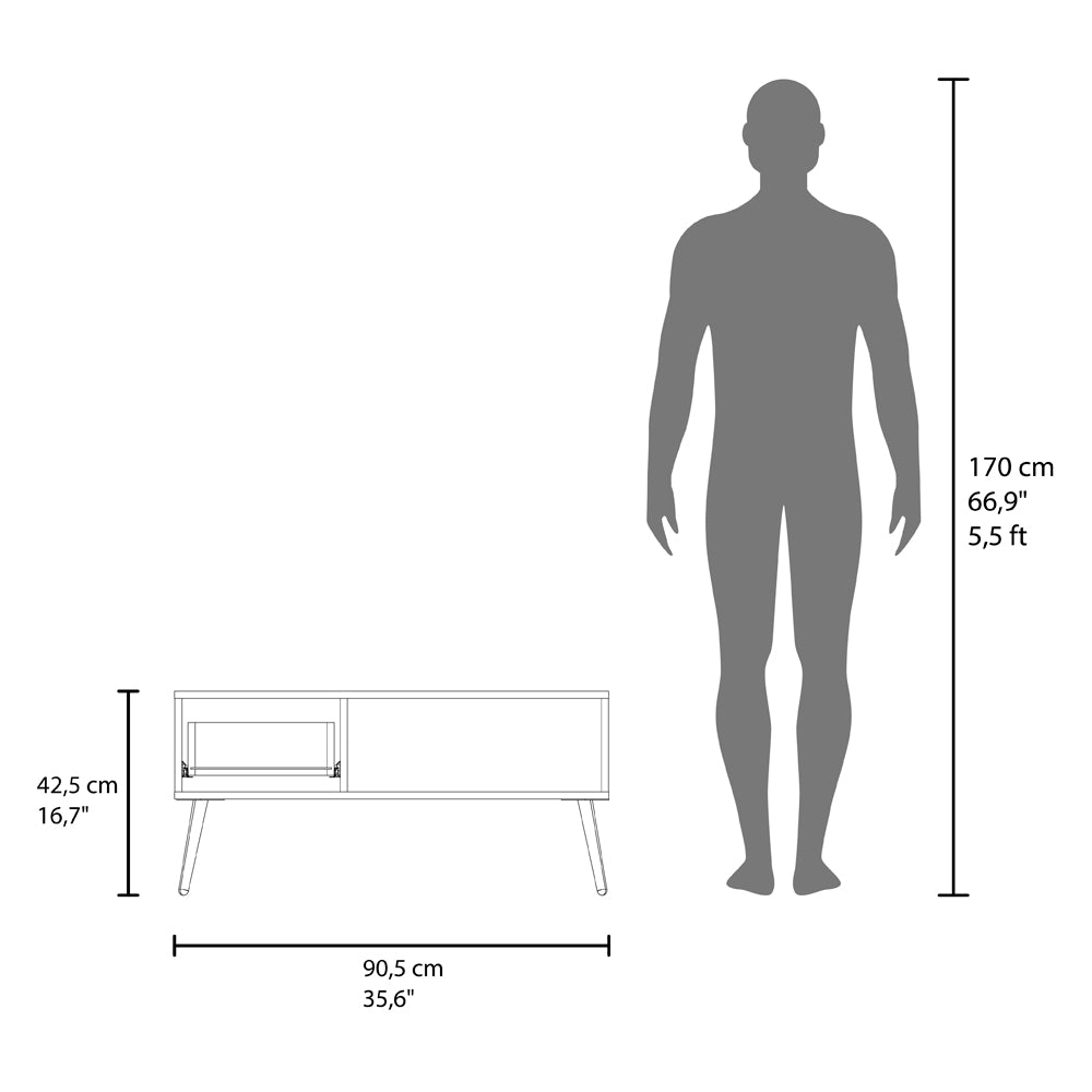 Multi Engineered Wood Coffee Table for Living Room Centerpiece