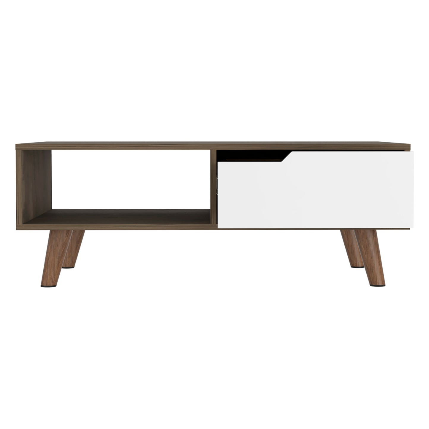 Multicolor Coffee Table with Storage Shelves & Drawer
