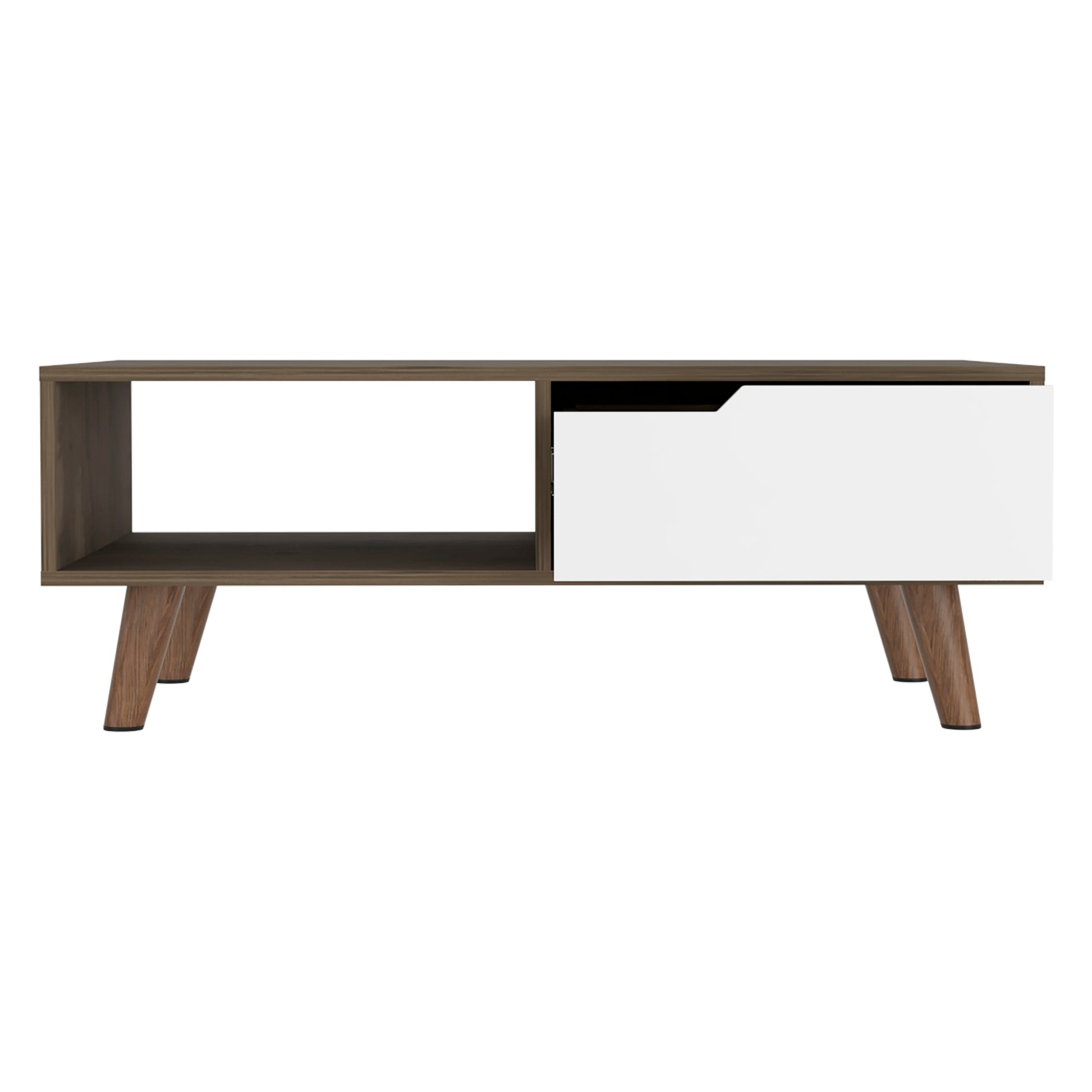 Multicolor Coffee Table with Storage Shelves & Drawer