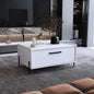 Coffee Table 15.6" H, 1 shelf, 4 legs, White