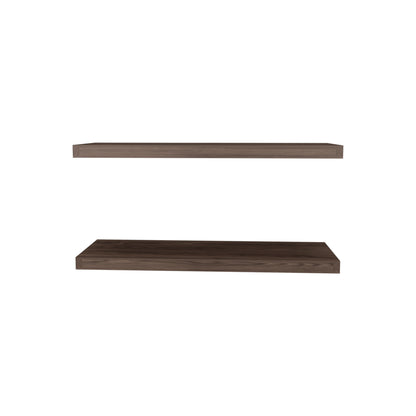 Floating Shelves 1.5" H, 2 Shelves, Brown for Living Room