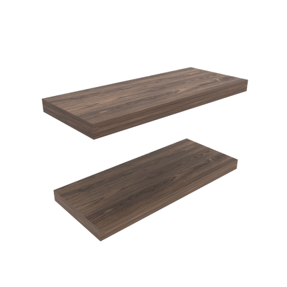 Floating Shelves 1.5" H, 2 Shelves, Brown for Living Room