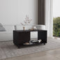 Coffee Table,  4 Wheels, 1 Shelf, Black