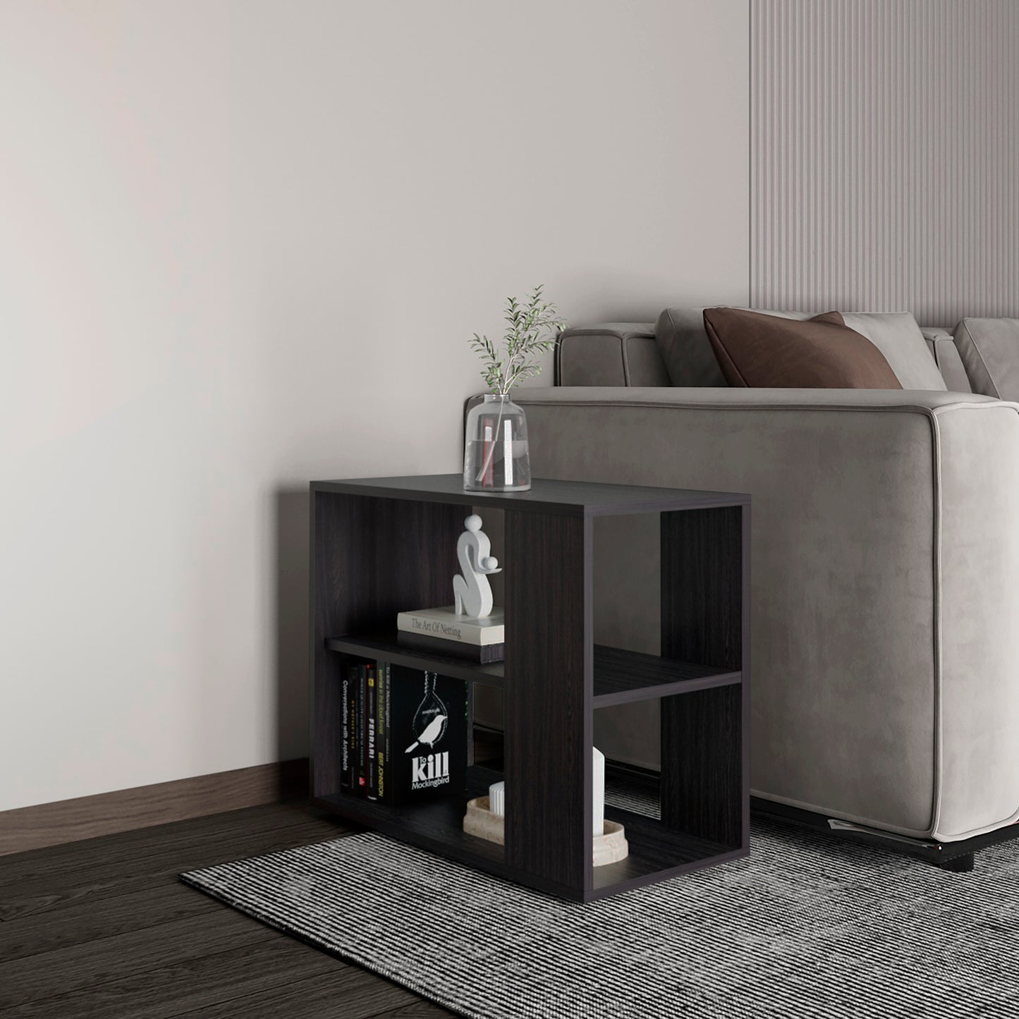 Sideboard Table, 4 Legs, 2 Shelves