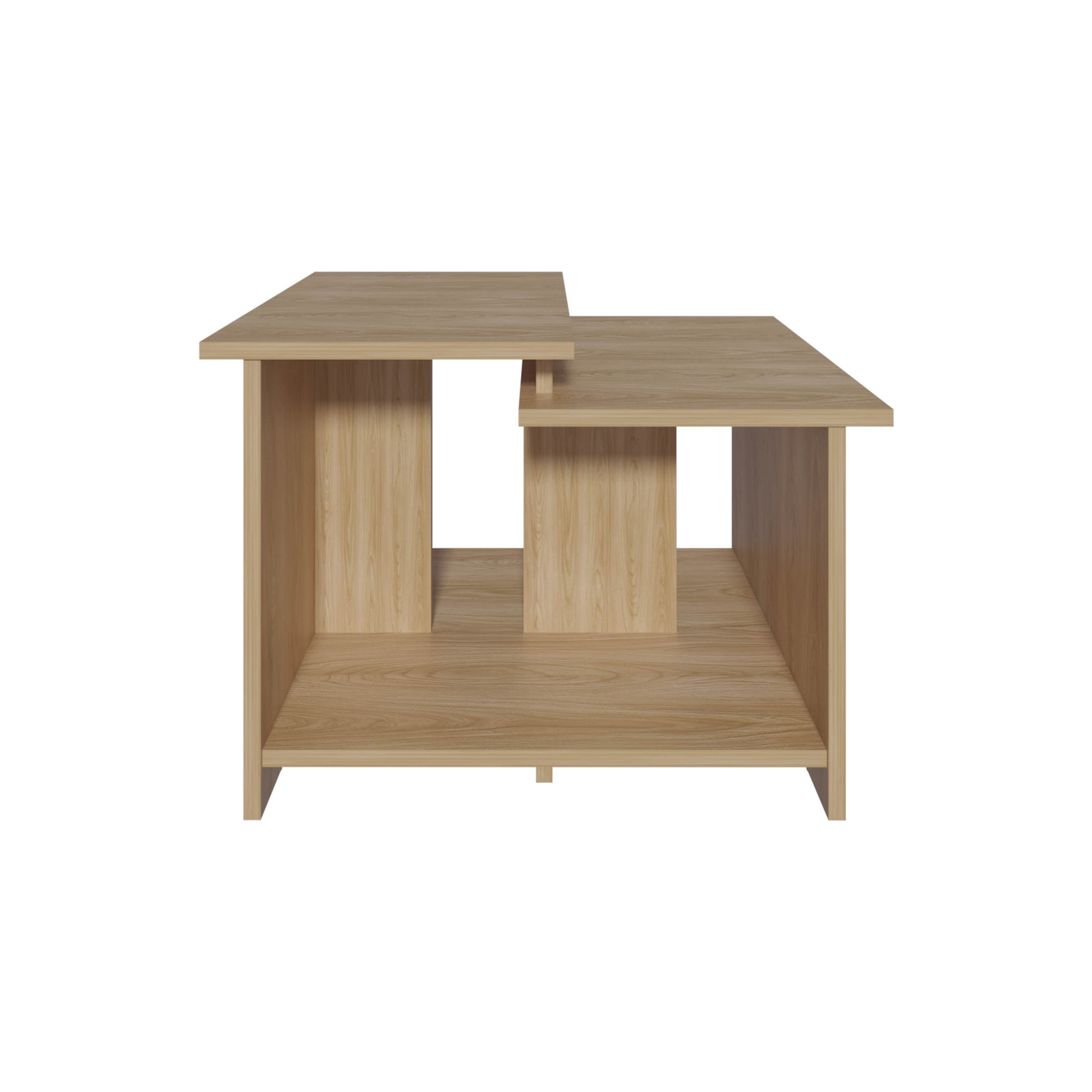 Natural Wood Coffee Table with Modern Design for Living Room Storage