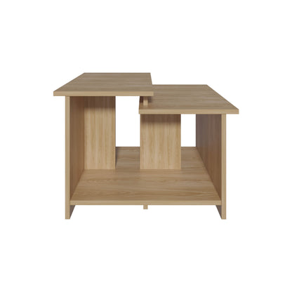 Natural Wood Coffee Table with Modern Design for Living Room Storage