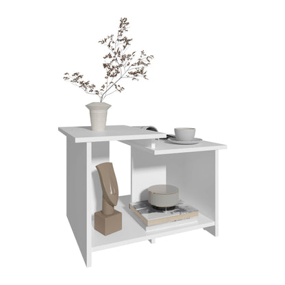 White Engineered Wood Coffee Table, Modern Living Room Accent