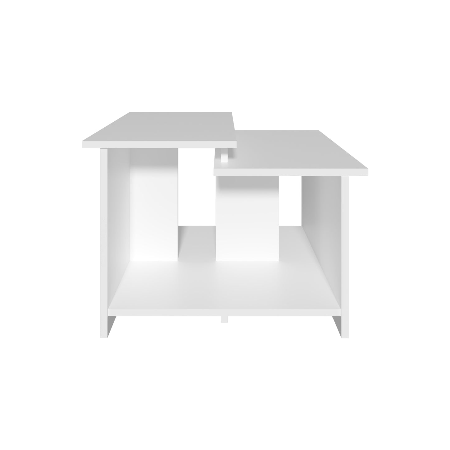 White Engineered Wood Coffee Table, Modern Living Room Accent