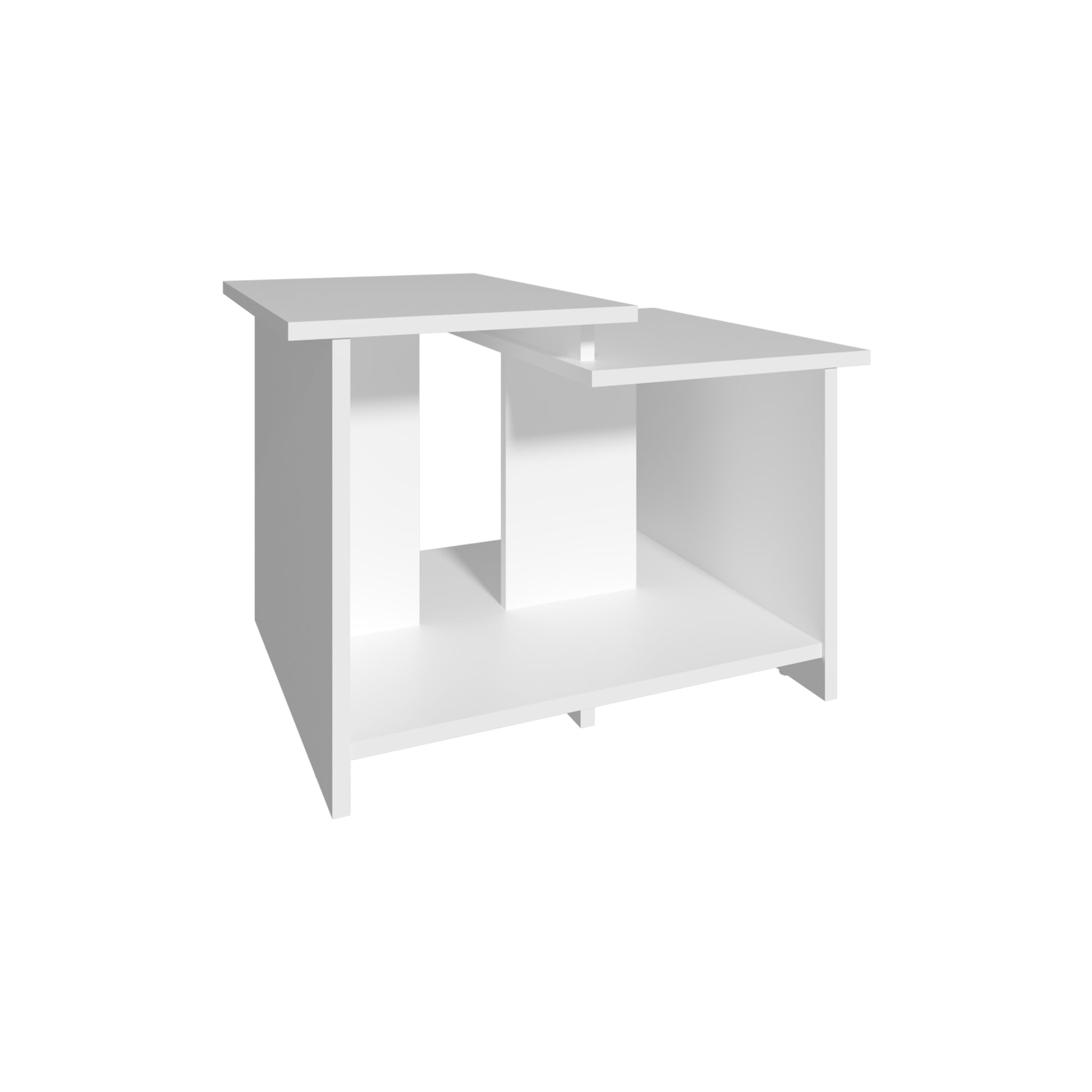 White Engineered Wood Coffee Table, Modern Living Room Accent