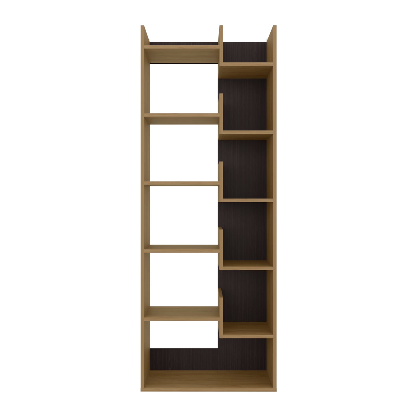Compact Natural Wood Storage Cabinet with 11 Shelves for Home Office