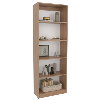 Natural Wood 4 Tier Bookcase Shelves Storage for Living Room