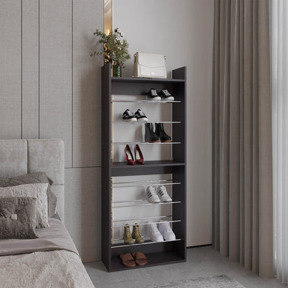 Shoe Rack, 10 Shelves, Black Wengue