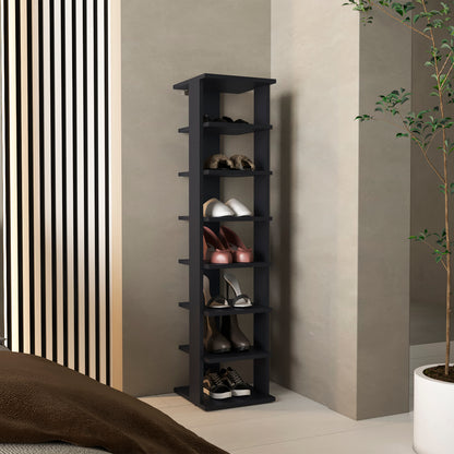 Shoe Rack, Black, 7 Shelves