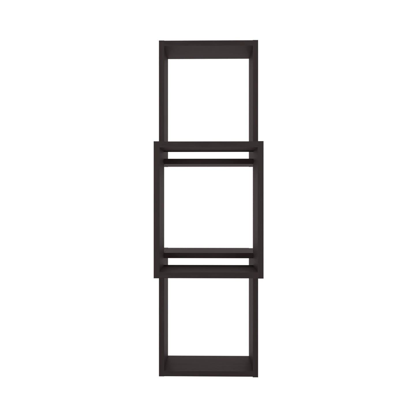 Wall Shelf, 3 Shelves, Black Wengue - Display & Storage