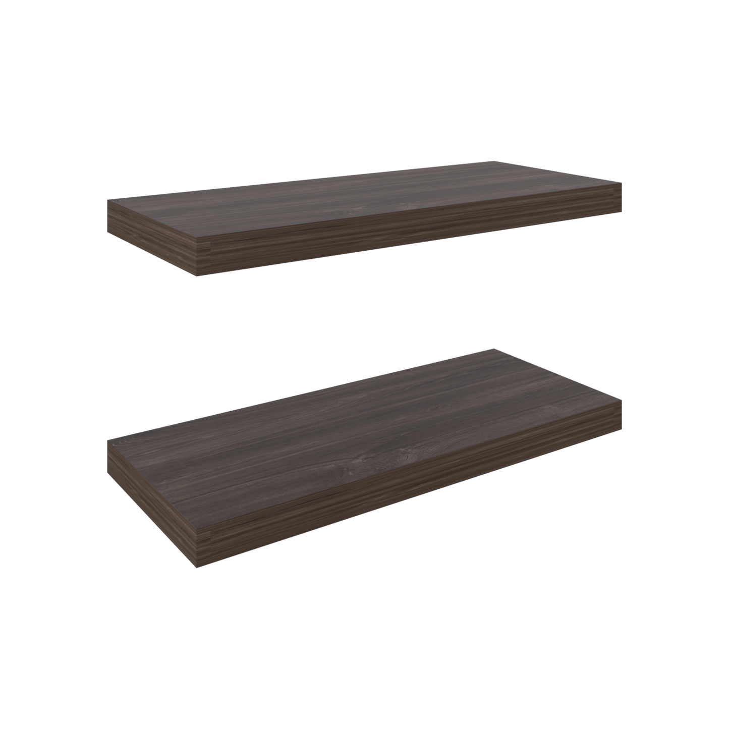 Brown Floating Wood Shelves with Two Spaces for Display and Storage for Living Room