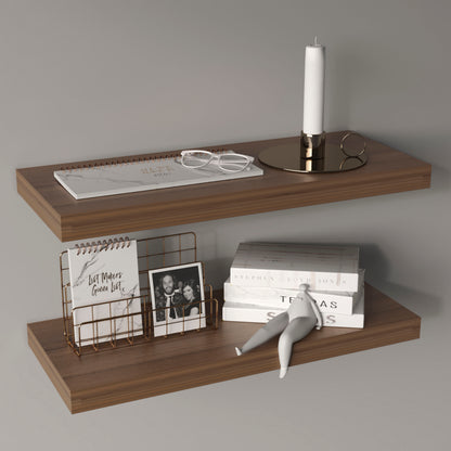 Floating Shelves, Light Brown, 2 Shelves, 1.50" H