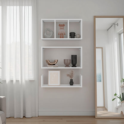 Dennard Wall Shelves 38" H, 5 Shelves, White - Living Room