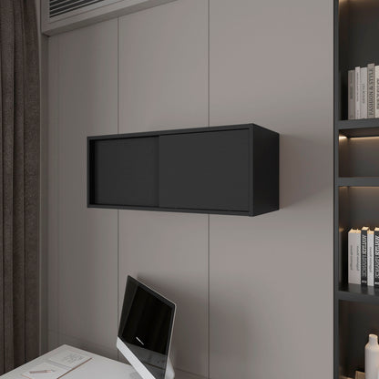 Anegam Floating Cabinet with Sliding Door, Black