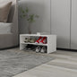 Shoe Rack, 2 Open Shelves, Low Horizontal Design, Freestanding Unit, Bedroom Use, White