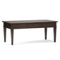 Carlton 44 inch Wide Solid Wood Coffee Table in Dark Tobacco Brown
