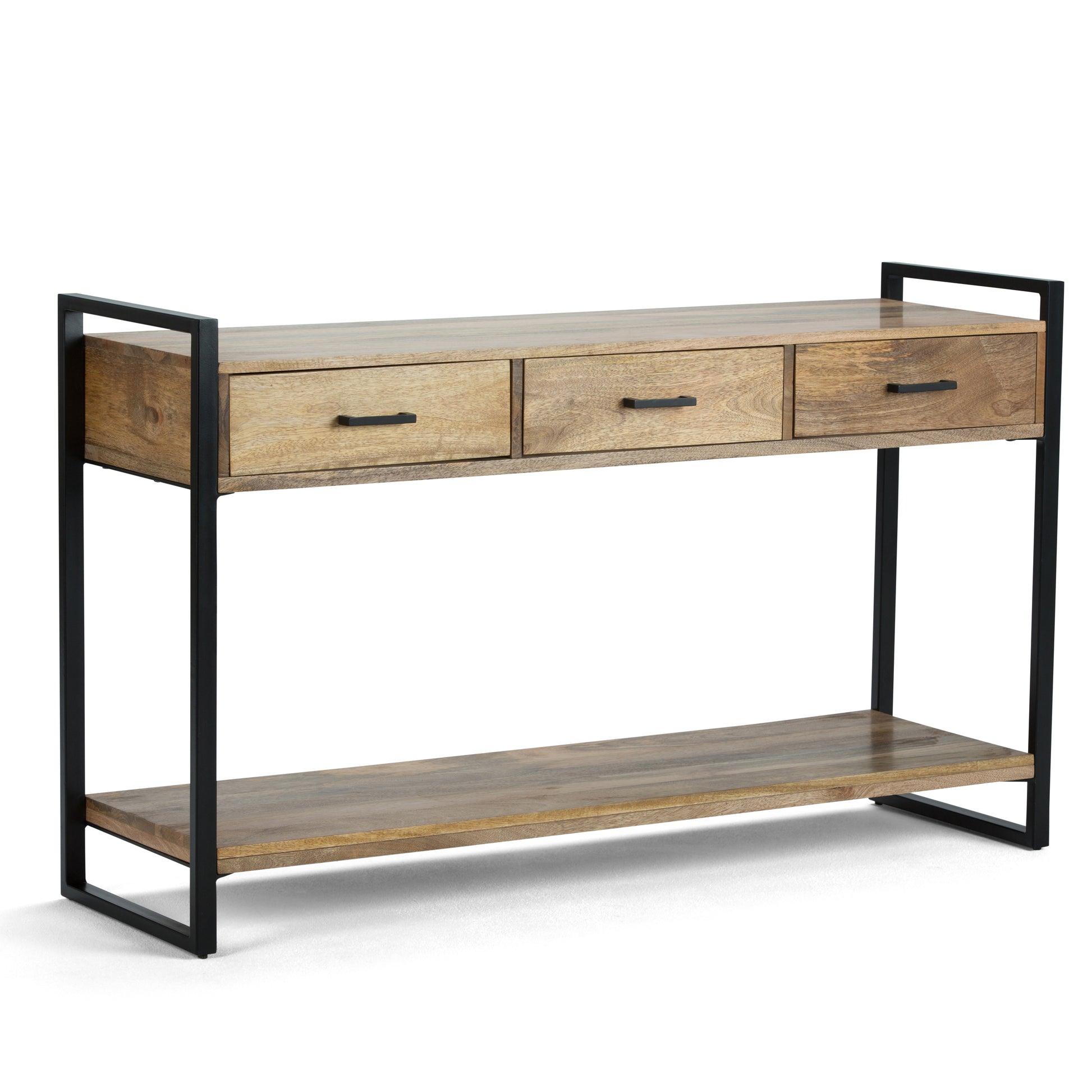Riverside 54 inch Wide Solid Mango Wood Console Sofa Table in Natural