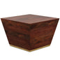 Abba 28 inch Wide Solid Mango Wood Square Coffee Table in Cognac Brown