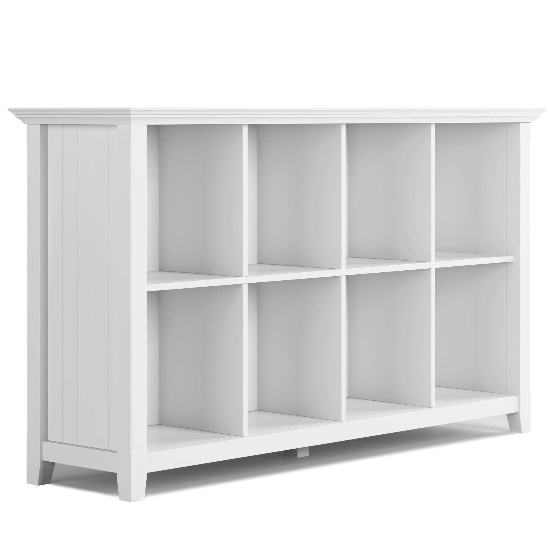 Acadian 57 inch Wide Solid Wood 8 Cube Storage Sofa Table in White