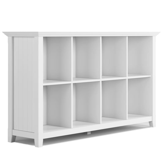 Acadian 57 inch Wide Solid Wood 8 Cube Storage Sofa Table in White