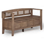 Adams 48 inch Wide Solid Wood Entryway Storage Bench in Rustic Natural Aged Brown