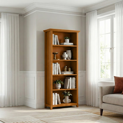 Amherst 30" Solid Wood Bookcase - Light Brown Storage