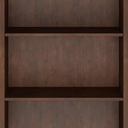 Amherst 5-Shelf Bookcase - Dark Brown Wood Storage
