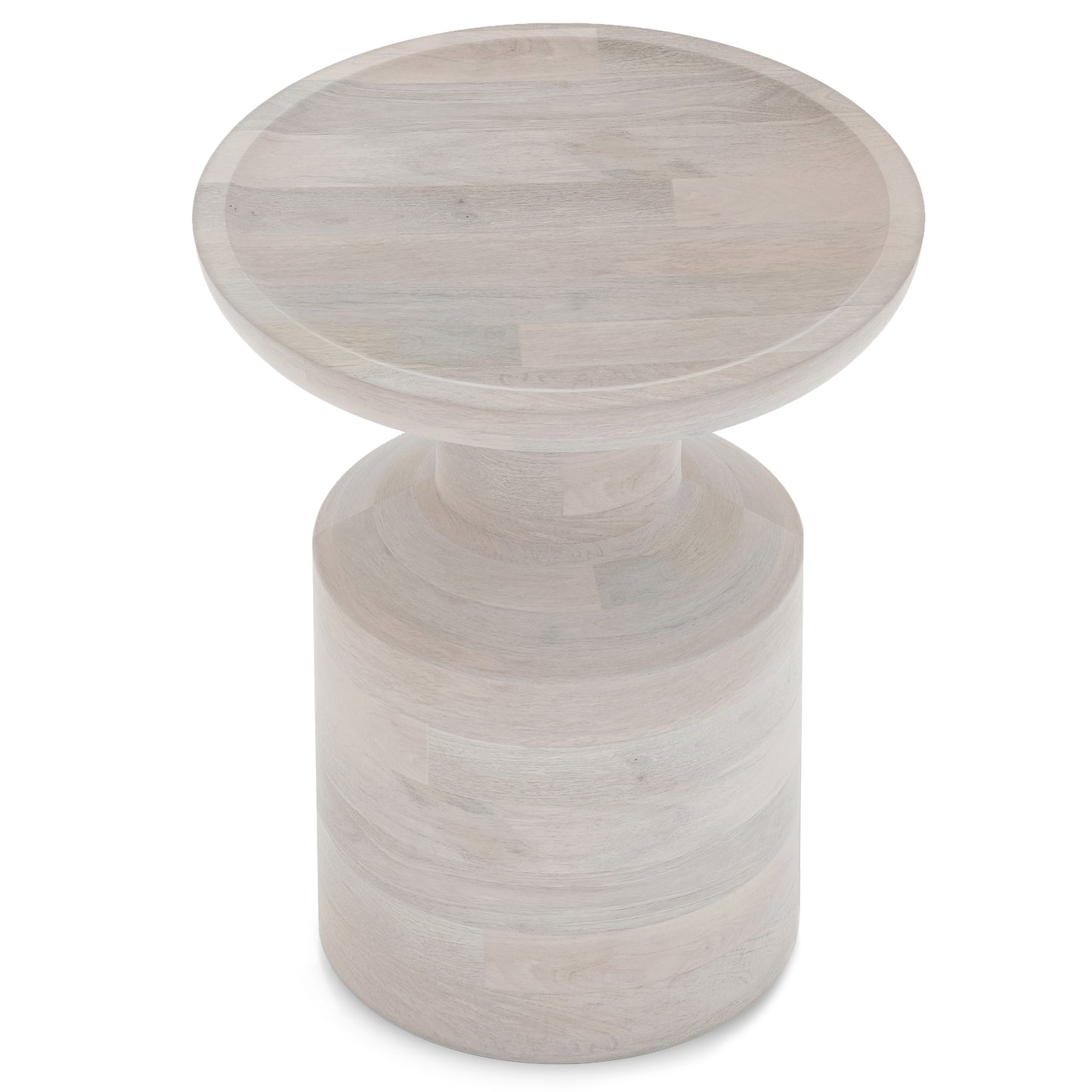 Haynes Solid Mango Accent Table in White Wash