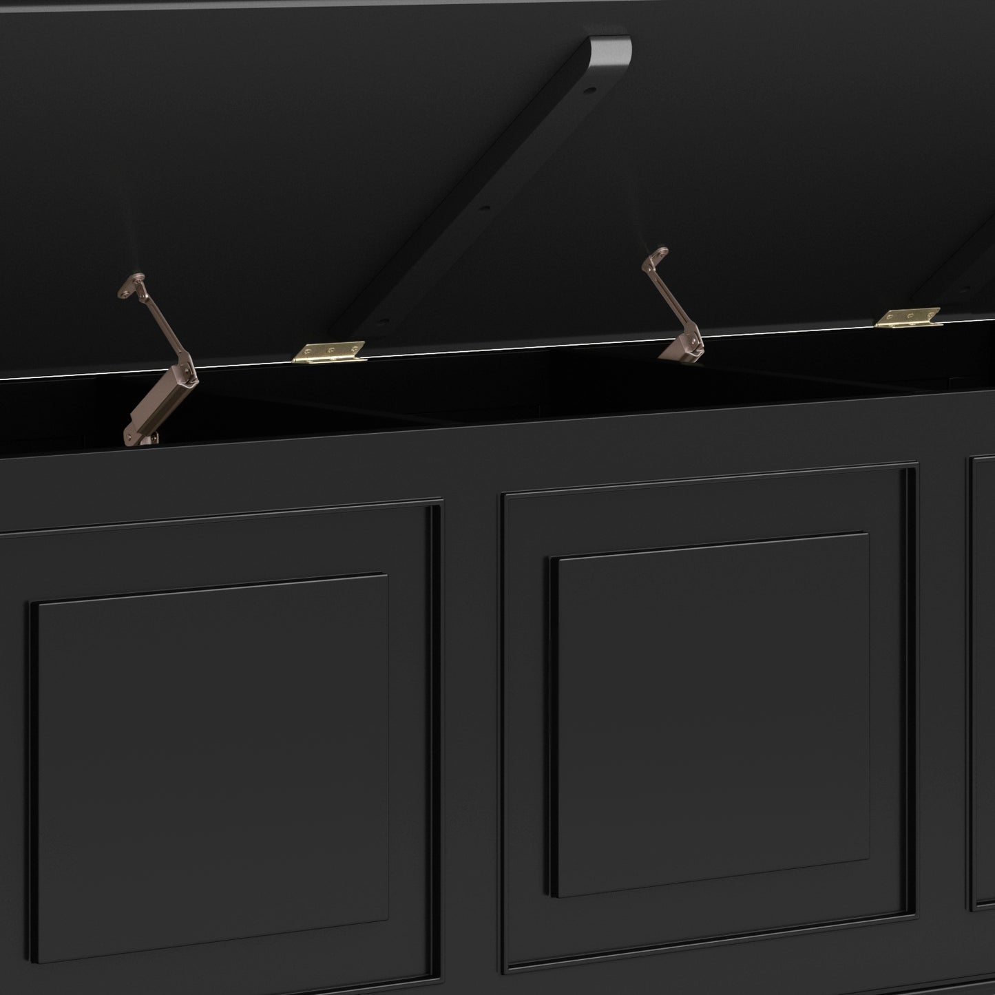 Connaught Storage Bench - 51" Wide Black Wood Trunk for Living Room