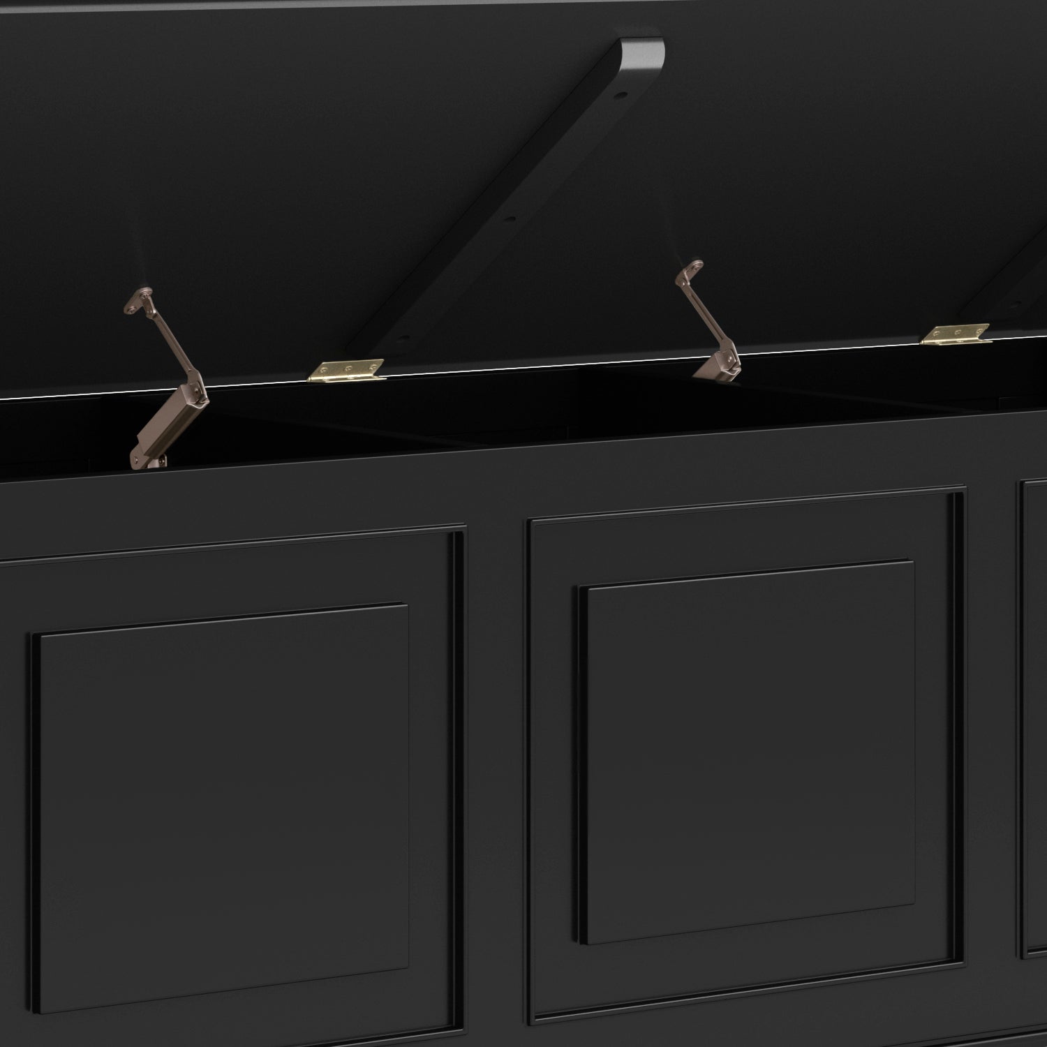 Connaught Storage Bench - 51" Wide Black Wood Trunk for Living Room